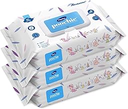Dignity Poochie 100% Biodegradable Baby Wipes Enriched with Aloe Vera and Vitamin E, 150 x 200 mm (Pack of 3) 240 Wipes
