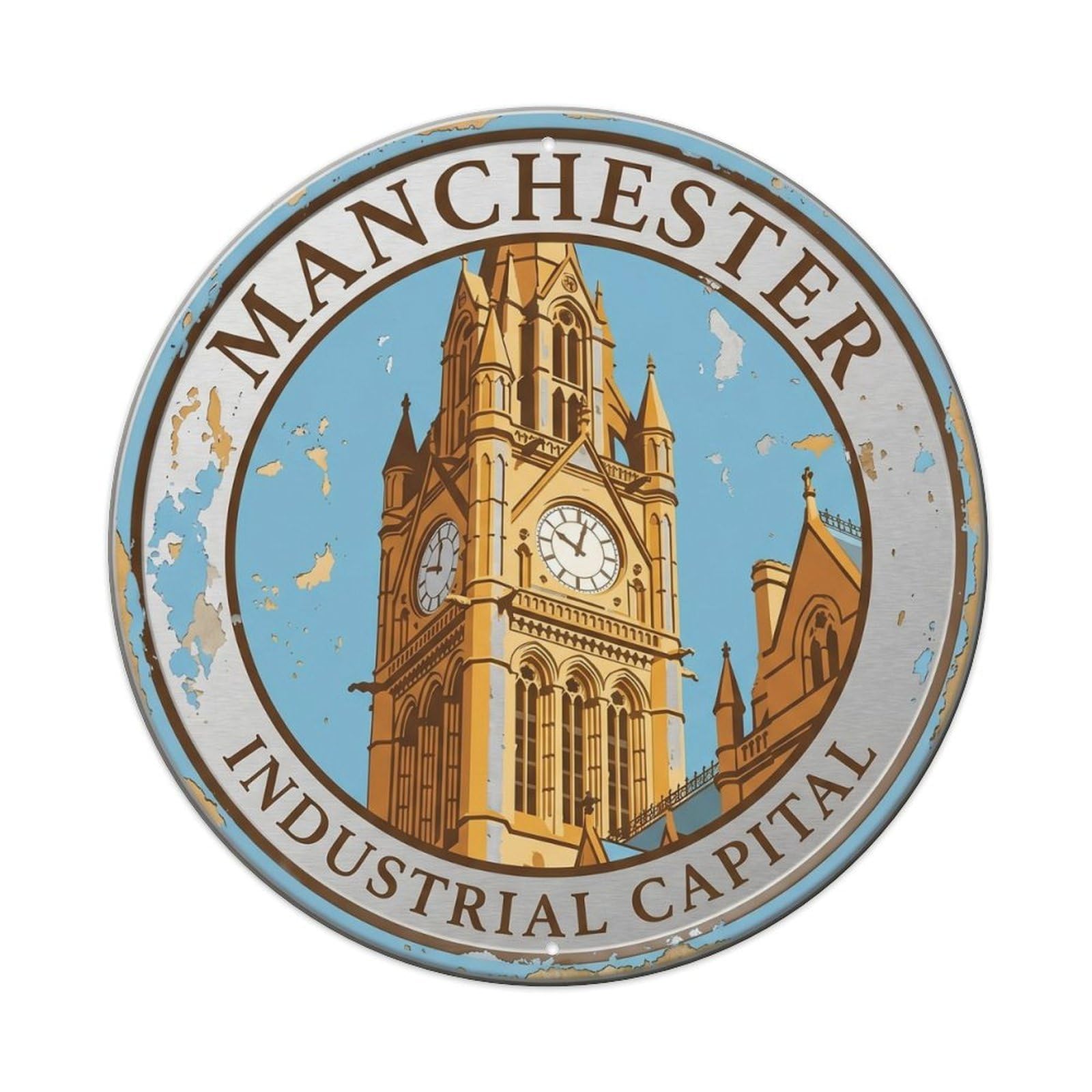 Hall Municipal Bedroom Monument Metal Tin Sign