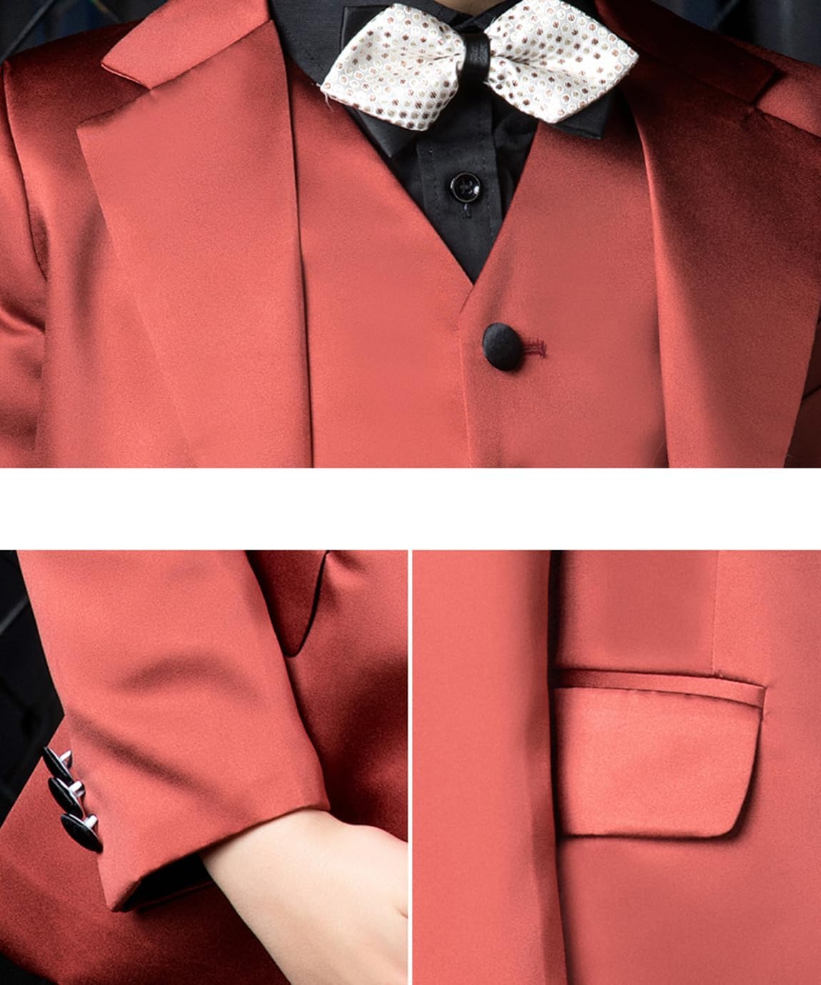 Boy's Three Pieces Notch Lapel Tuxedos Single Breasted Button Formal Party Prom Suit Set