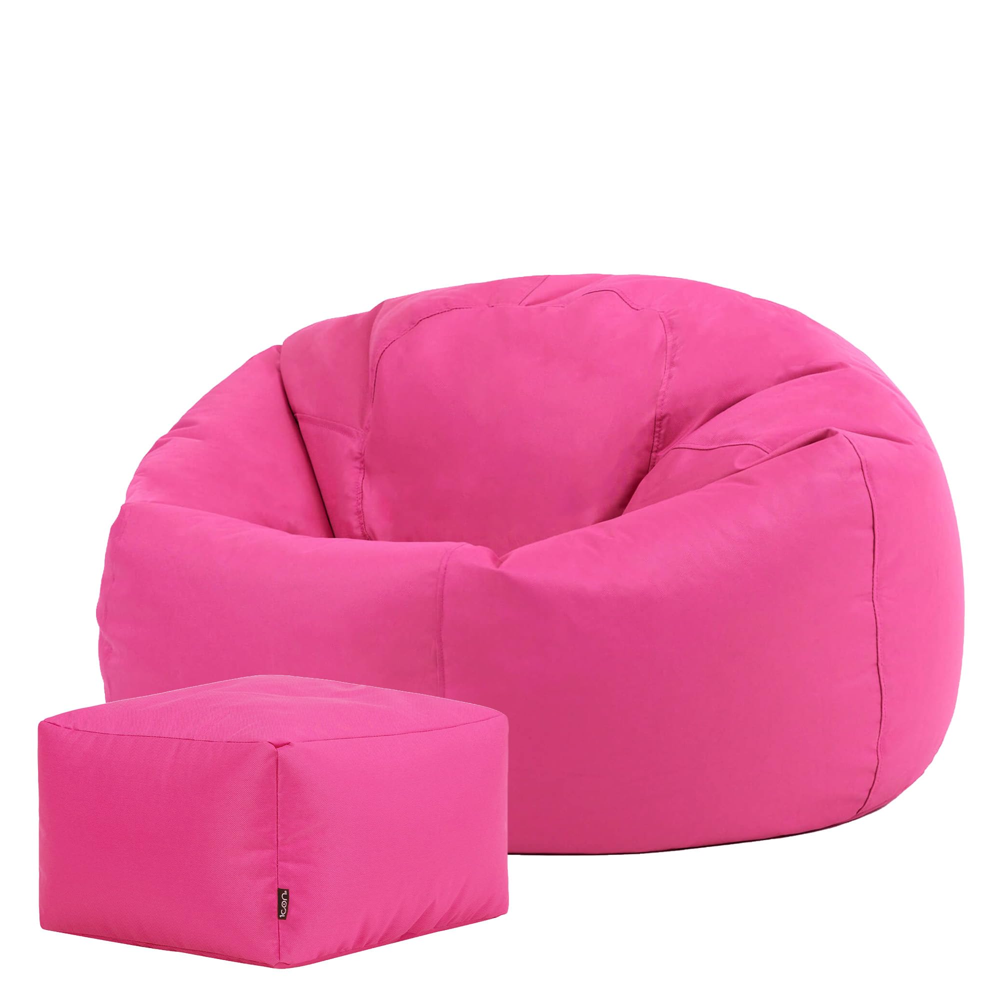 Bean Bag Bazaar Kingston Outdoor Bean Bag & Footstool with Filling, Pink