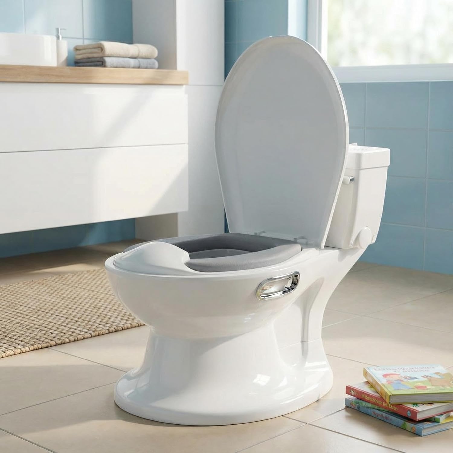GarveeTech Potty Training Toilet for Toddlers with Life-Like Flush & Sound, Baby Potty Seat, Easy Clean Portable Potty for Boys and Girls