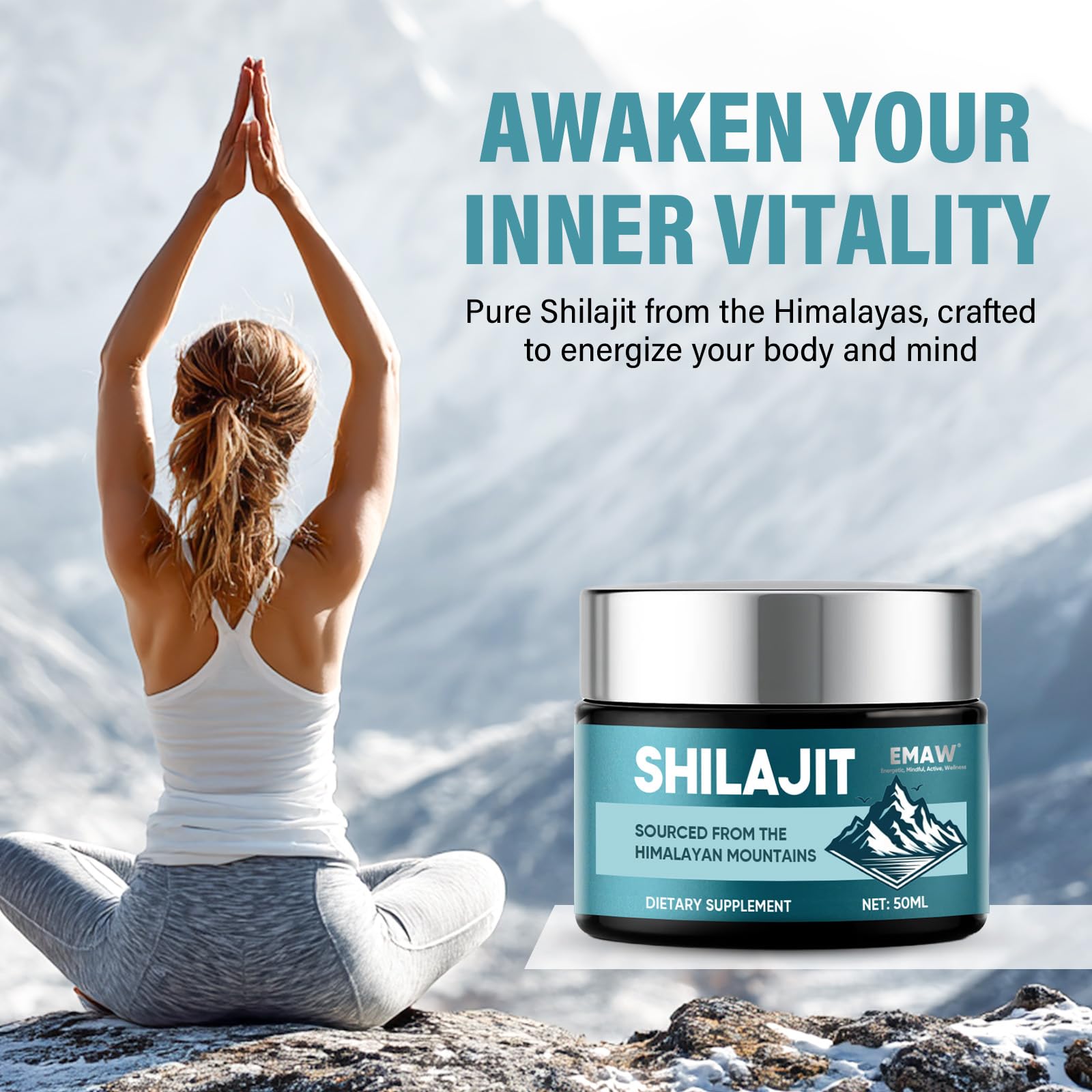 Shilajit, Shilajit Puro Originale, Ingredienti Naturali, 50g | Resina di Shilajit di Alta Qualità con Acido Fulvico e Minerali Traccia