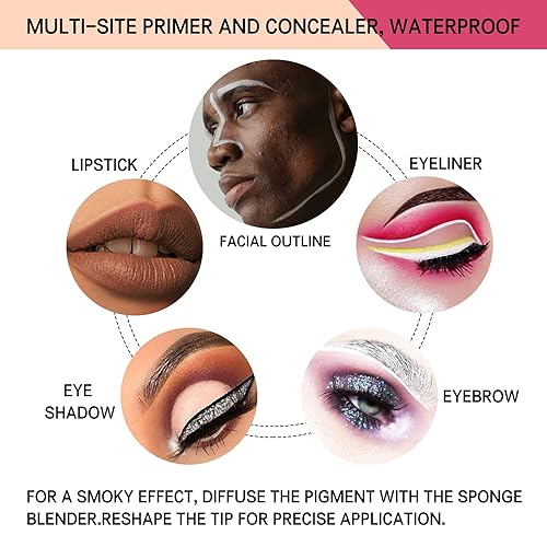 Miniatura 7 de Paquete de 2 bases de sombra de ojos mate para tapas grasas, sombra de ojos negra, sin arrugas, base de sombra de ojos, base de sombra de ojos