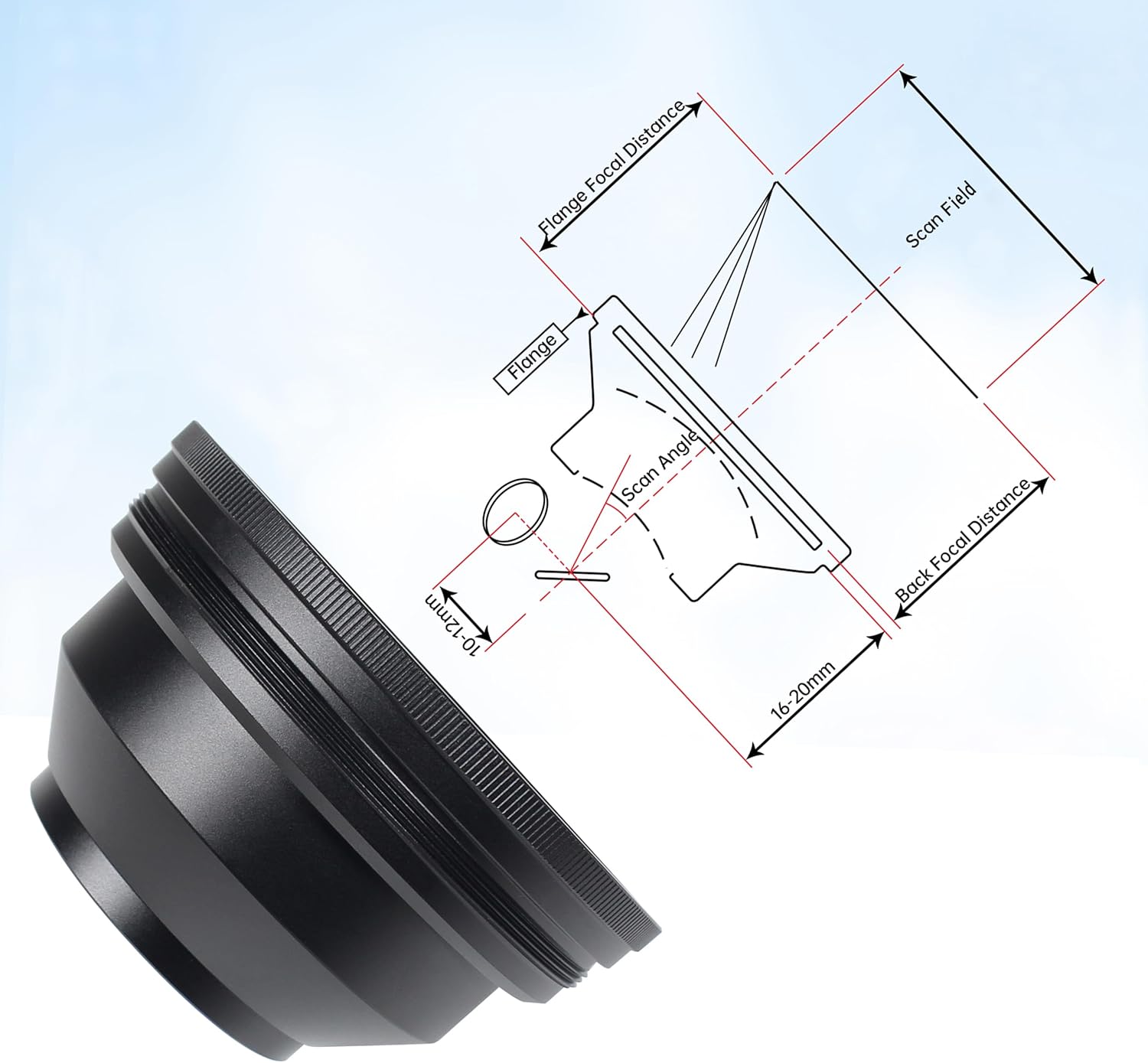 F-Theta Lens 300x300mm FL 420mm Fiber Laser Scan Lens M85x1 Thread for 1064nm Galvo System Fiber Laser Engraving Machine