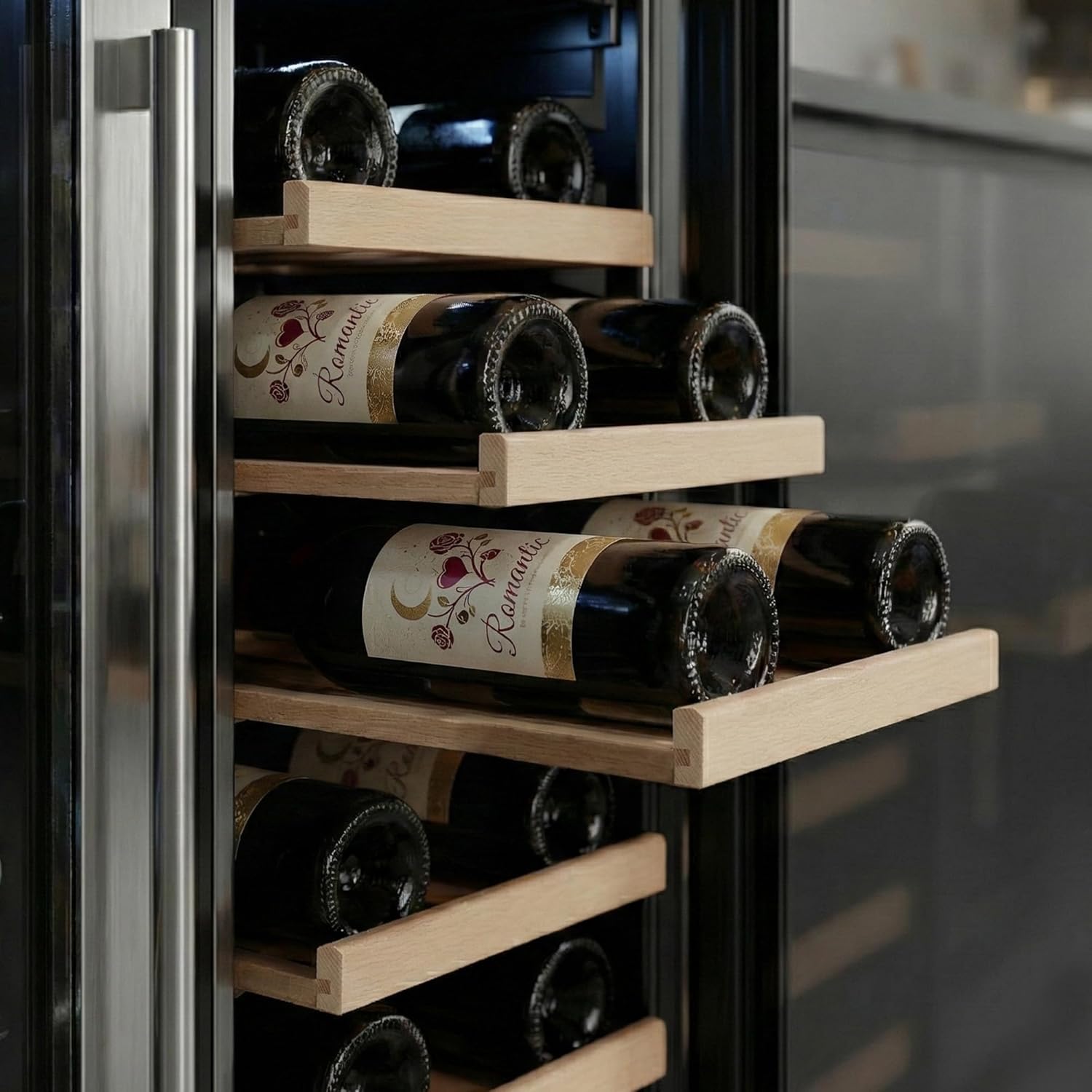 Empava 24 inch Dual Zone Beverage and Wine Cooler Refrigerator with Glass Door, Freestanding Drink Fridge with LED Light, Touch Control, 61 Cans Plus 17 Bottles Capacity