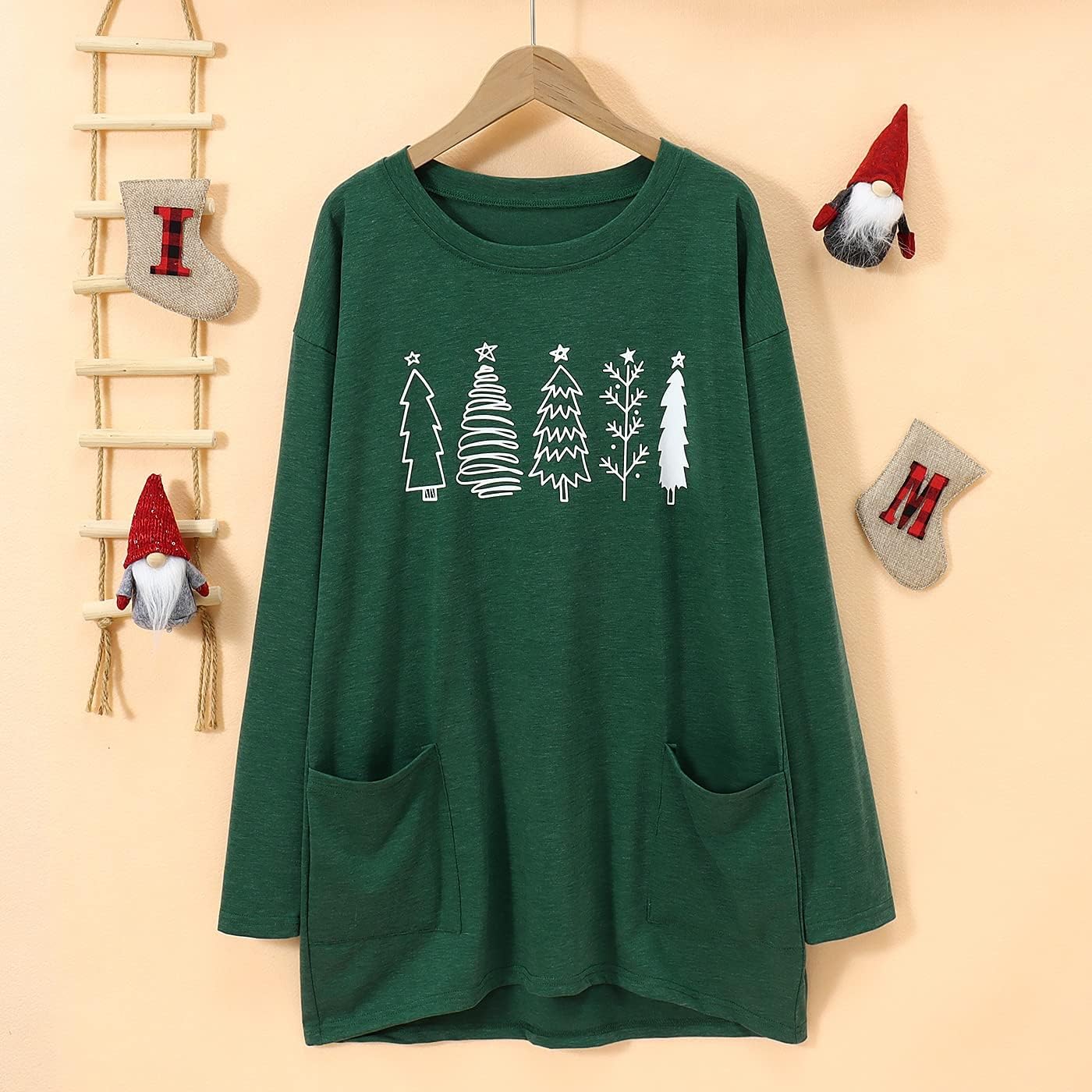 CM C&M WODRO Christmas Movie Long Sleeve Shirt Women Tops This is My Xmas Watching Sweatshirt Tree Truck Graphic Pullover Tee - Image 4