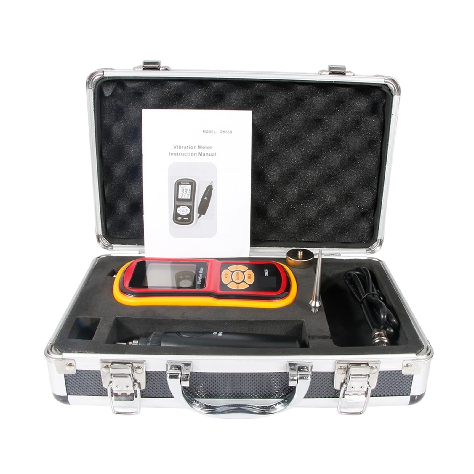 Vibration Tester Vibration Meter Visually LCD Display Measurement Value and Status GM63B for Long-Term Use(GM63B-BEN)