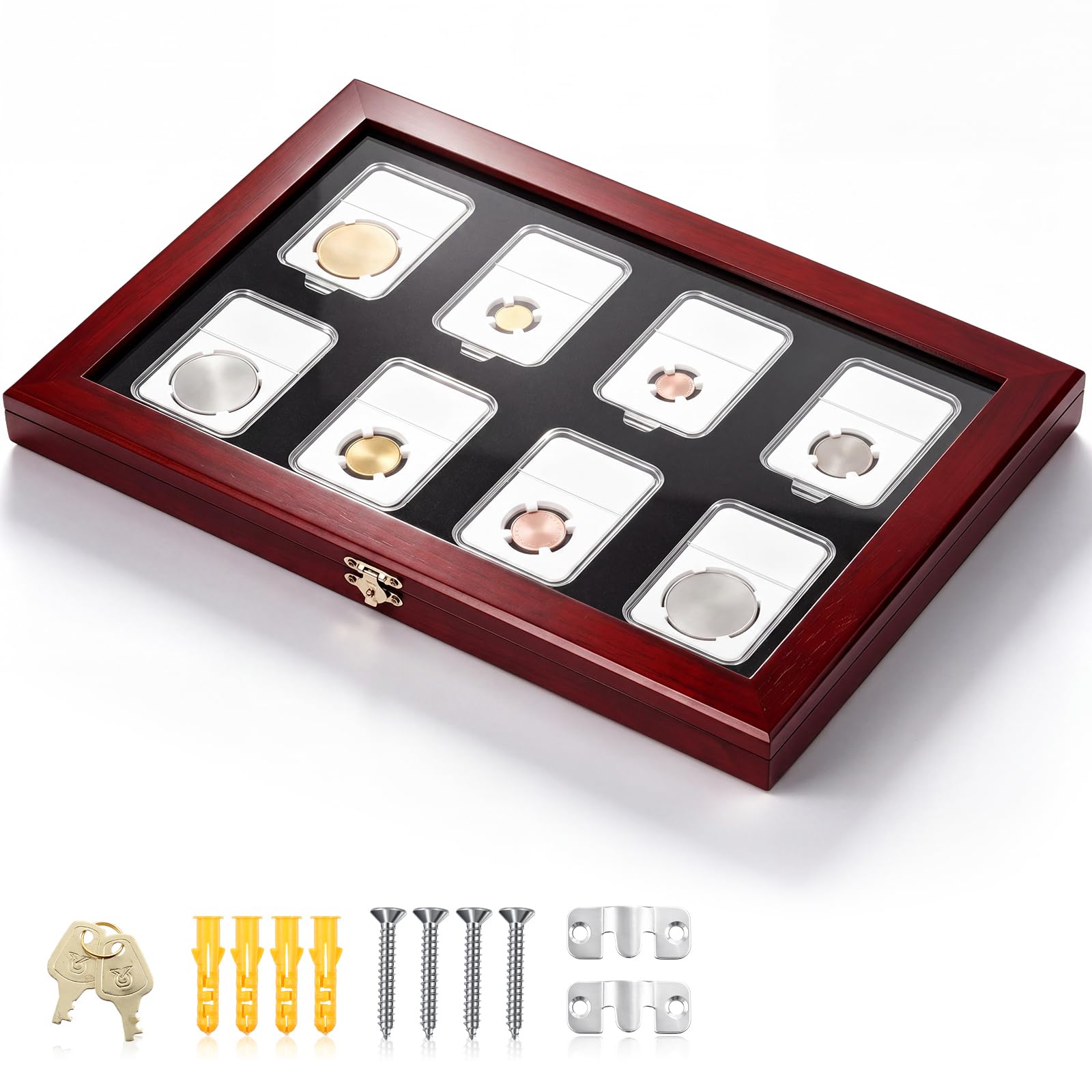 Silipull 8 Slot Slab Coin Display Case for 2.3 x 3.3 Inch Coin Holders