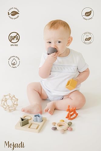 Miniatura 6 de Montessori - Juego de juguetes de dentición para bebés, silicona de grado alimenticio, sin BPA, mordedores para bebés de 0 a 6, 6 a 12 meses,