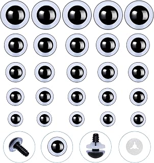 128Pcs Safety Eyes and Secure Washers for Amigurumi Crochet - Thalinfayi 5Sizes 12-24mm Clear Plastic Safety Eyes Crochet Craft Eyes for Amigurumi, Crafts, Crochet Doll DIY Making Decorations