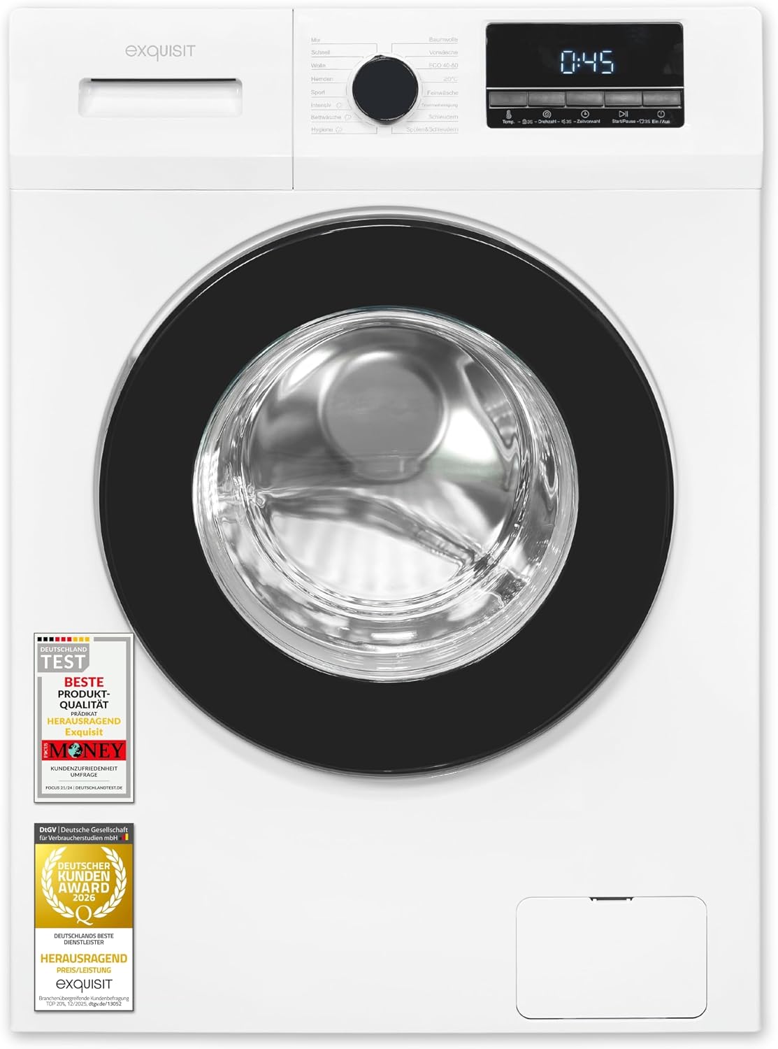 Exquisite WA58014-340A white Washing Machine 8 kg Energy Efficiency Class A 16 Washing Programs Child Lock Start Time Delay [Energy Class A]