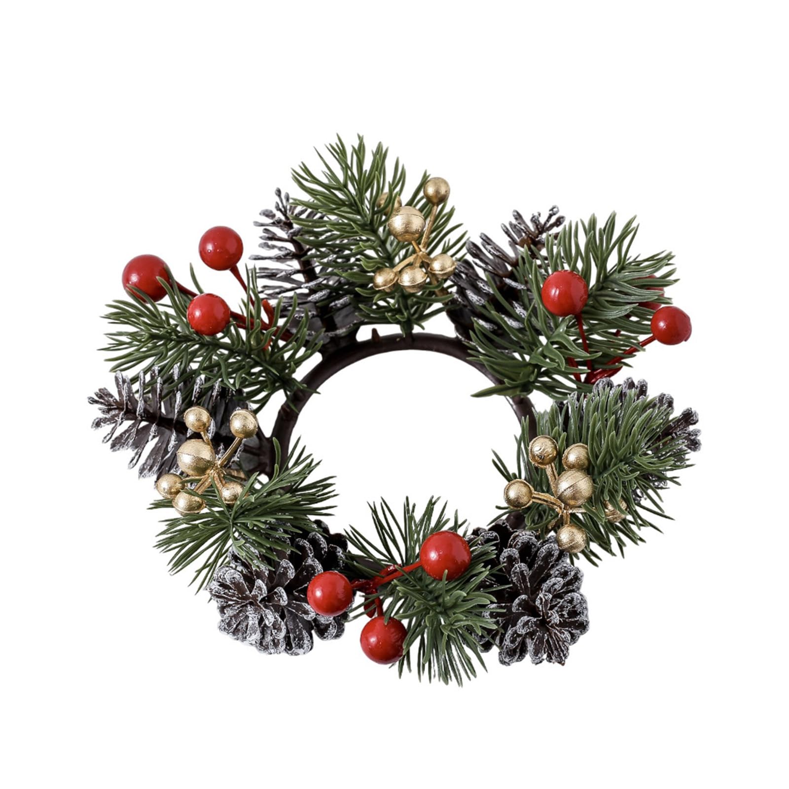 Christmas Rings Wreath Wine Bottle for Pillars Wine Bottle Christmas Table Centerpieces Decorations Artificial Berries