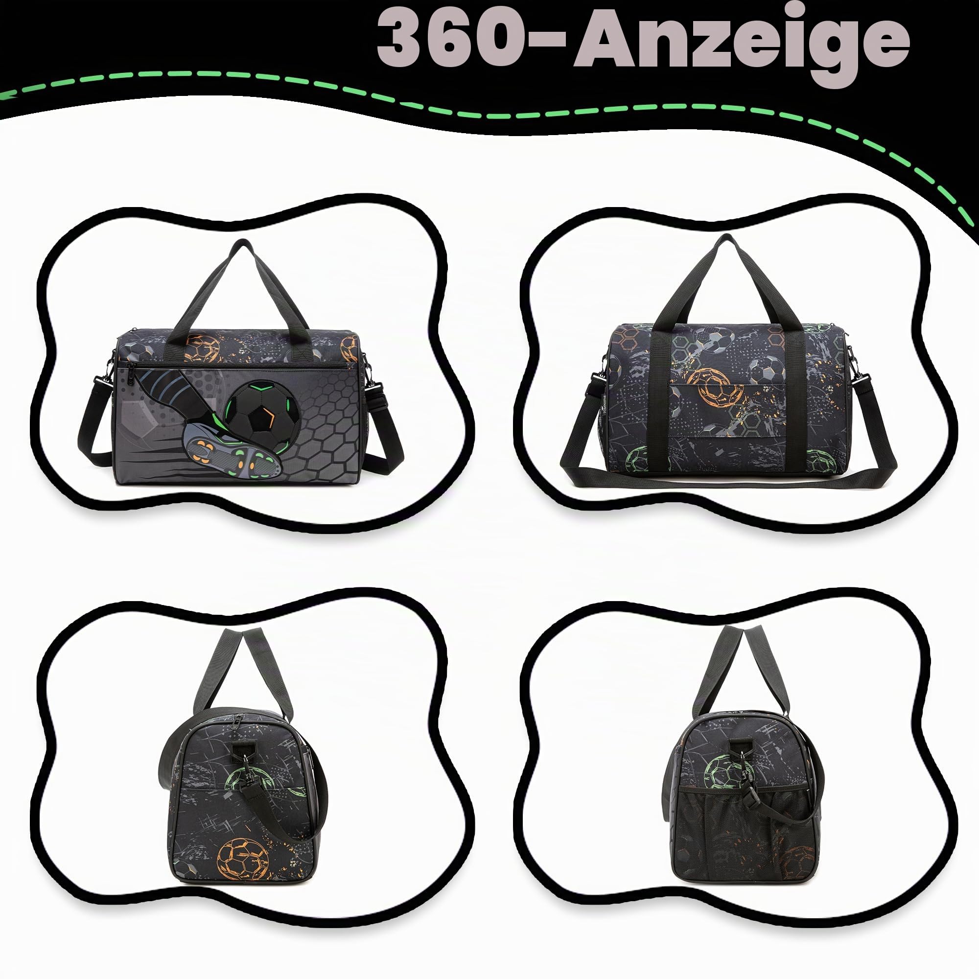HTgroce 3 teiliges Kinderkoffer, Kindertrolley mit Sporttasche Kinder,Handgepäckkoffer Reisekoffer für Jungen