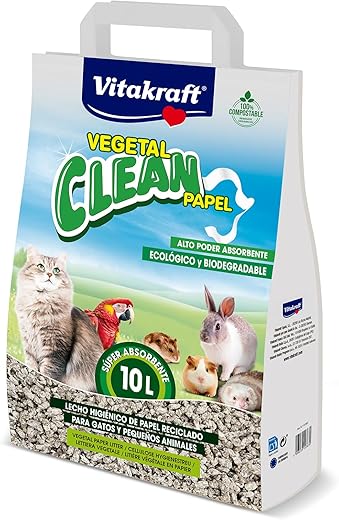 Vitakraft – Lecho para mascotas Vitakraft Vegetal Clean Papel. Talla 10 litros