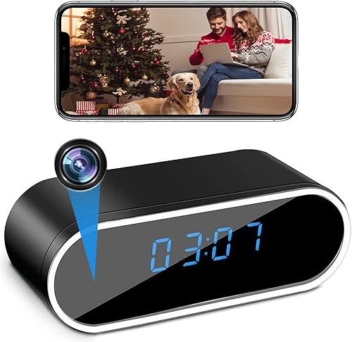 braosusner Reloj de cámara oculto control remoto inalámbrico WiFi visión en vivo cámara oculta HD de 1080P con visión nocturna detección de