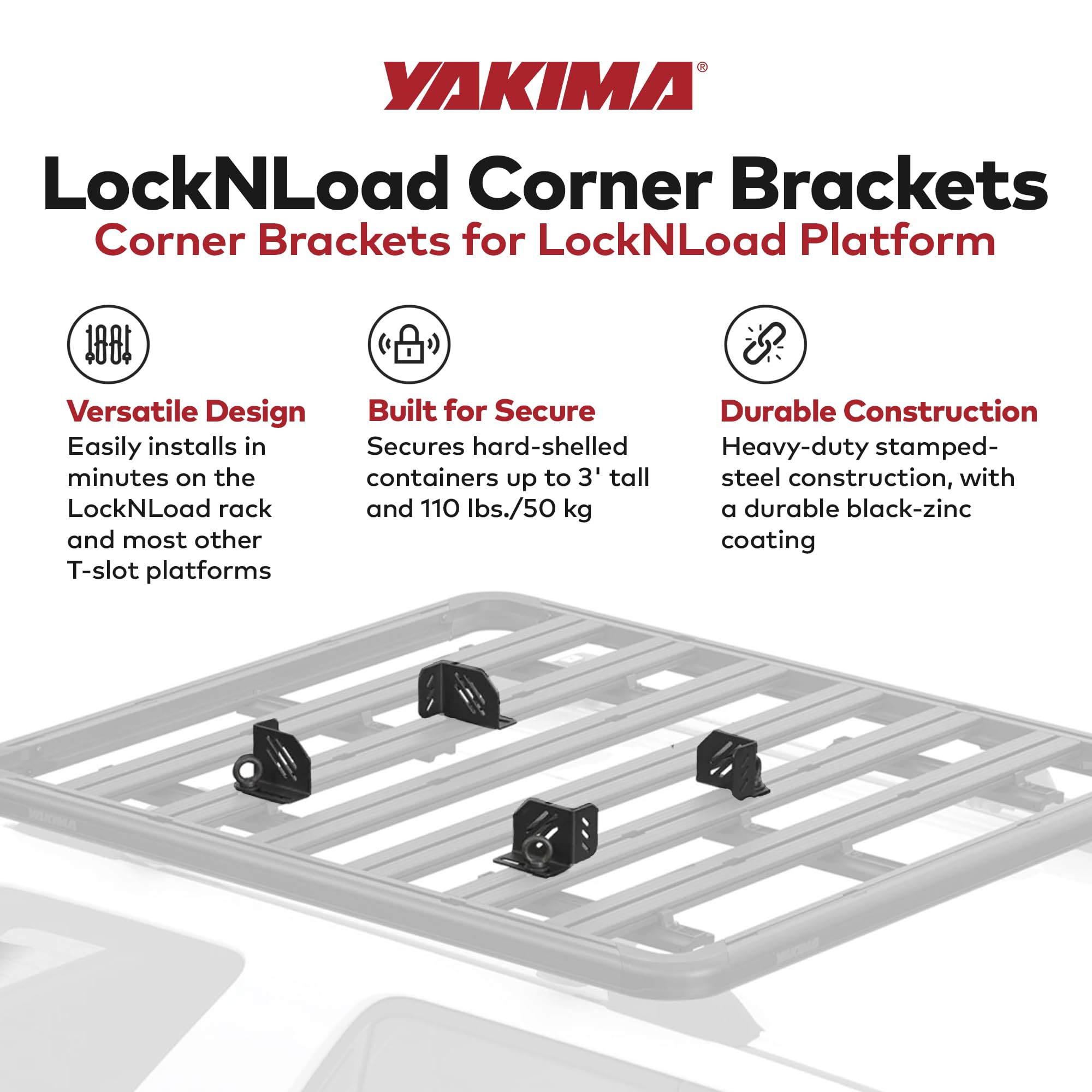 YAKIMA LockNLoad Platform Corner Bracket Kit with T Slot Gear