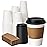 YEEHAW 12 oz 50 Pack Coffee Cups with Lids and Sleeves, To Go Hot Cups for Coffee, Disposable Paper Cups, Ideal for Cafes, Bistros