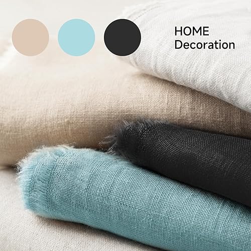 Miniatura 7 de Cortinas de lino de algodón, cortinas de botón (dos paneles) plisadas naturales, panel de cortina de lino con botones para ventana de dormitorio y