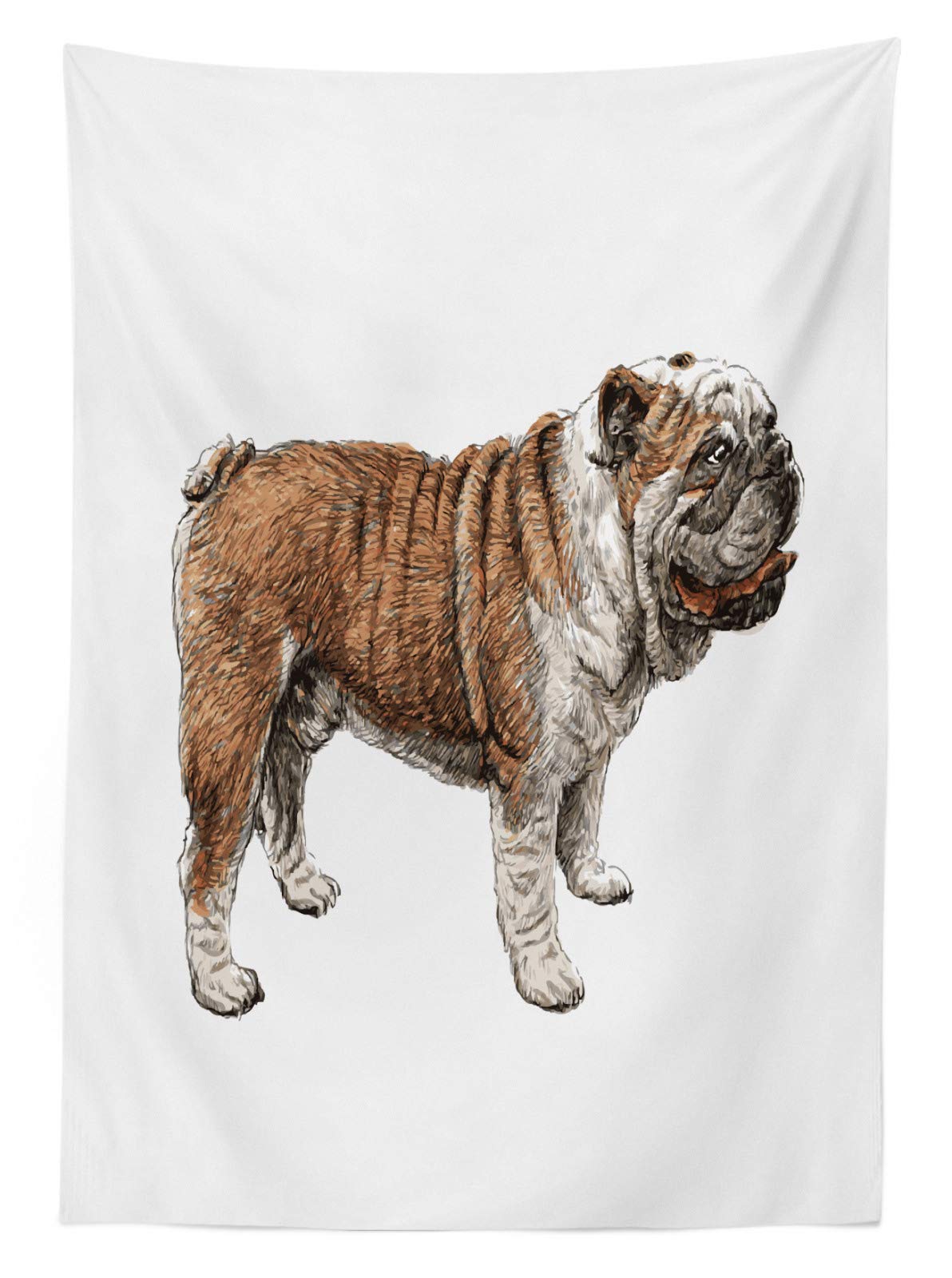 ABAKUHAUS Tovaglia Rettangolare Bulldog Francese – 140x170 Cm – Stile Retro, Impermeabile E Antimacchia