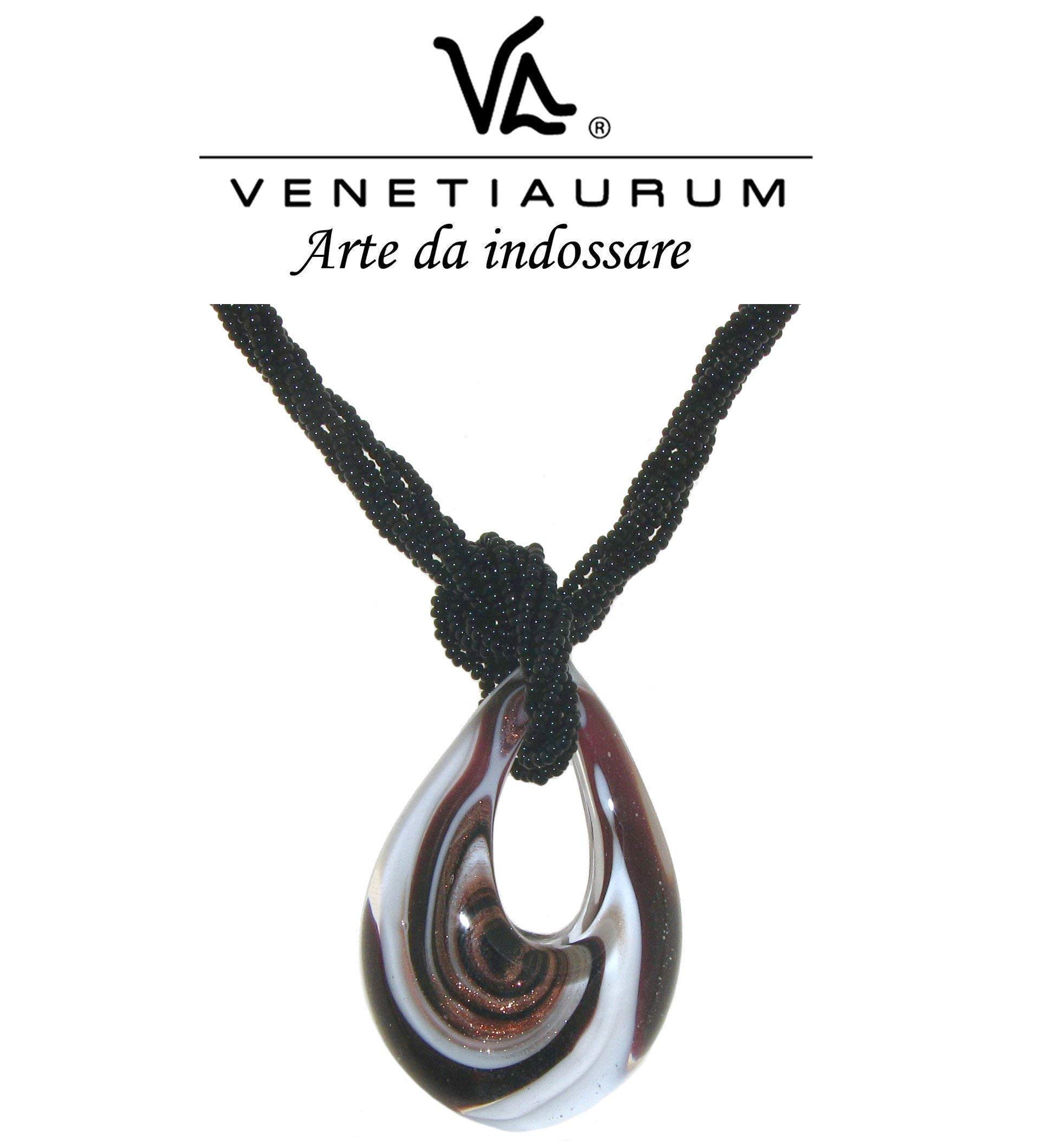 Venetiaurum by Linea Italia- Collana donna in vetro originale di Murano e argento 925 - Gioiello made in Italy certificato