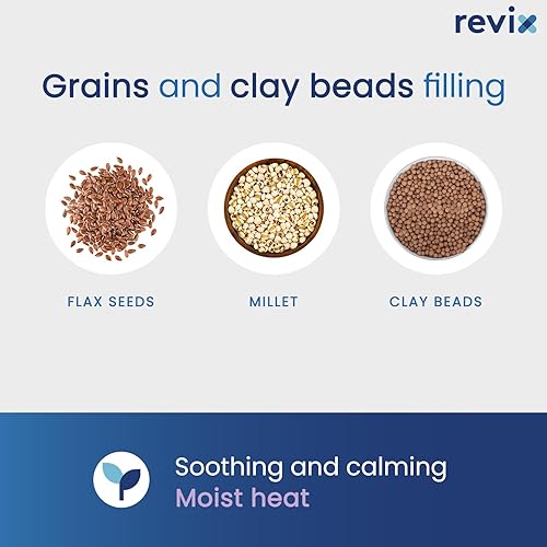 Miniatura 5 de REVIX Almohadilla térmica térmica para el cuello y el microondas para aliviar el dolor de cuello y hombros, calentador de cuello con peso para