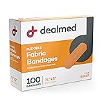 Dealmed Fabric Flexible Adhesive Bandages - 100 Count (1 Pack) Bandages with Non-Stick Pad, Latex Free, Wound Care for First Aid Kit, 3 x 3/4