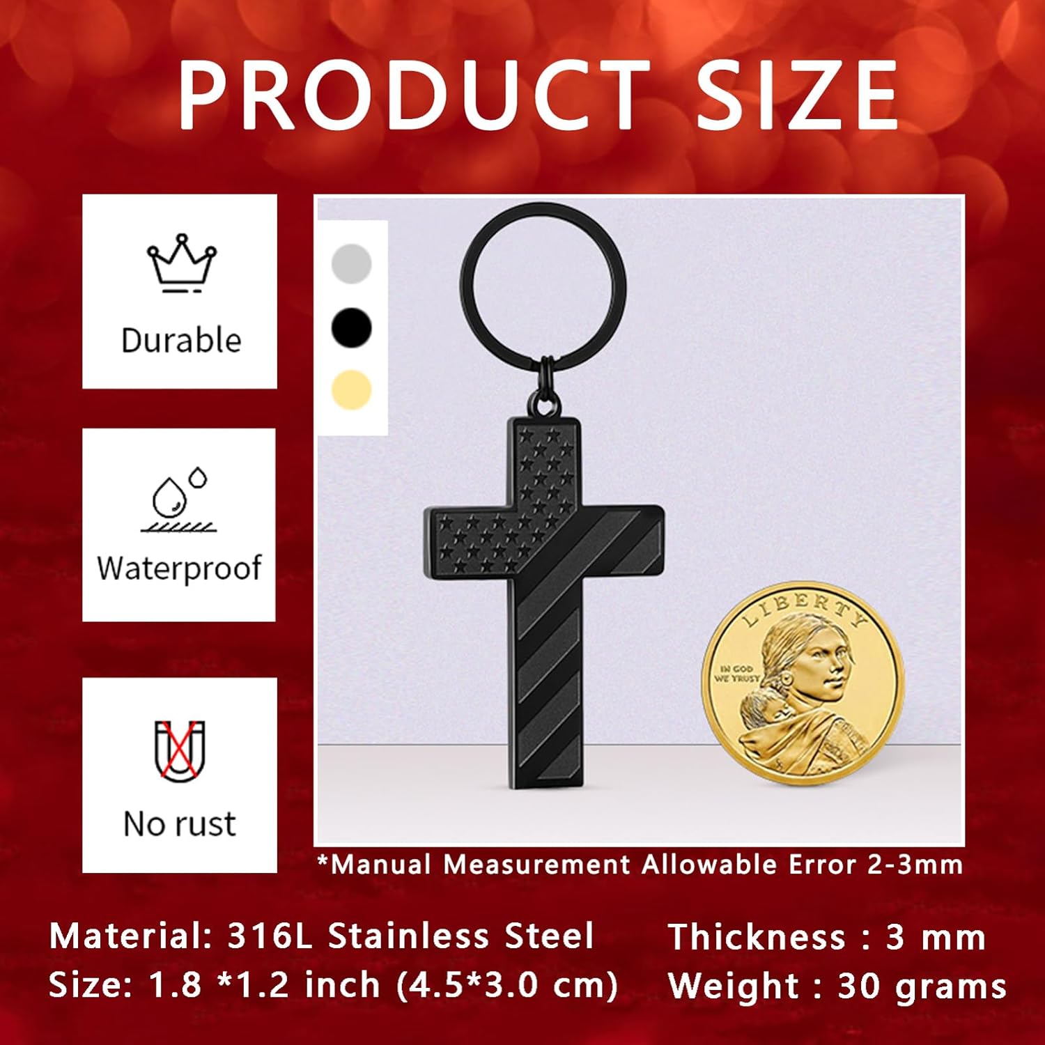 DuoDiner Easter Basket Stuffers -Cross Keychains Gifts Religious Gifts for Men - Image 3