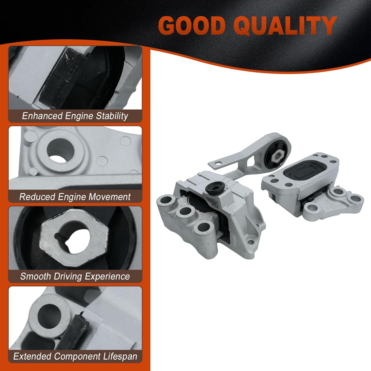 3PCS Engine Motor Mount Set for Jeep Renegade 2015-2020, Compass 2017-2020, for Fiat 500X 2.4L L4 2016-2018, for Ram Promaster City 2015-2020 Replaces# 68363756AA, 68258599AA, 68363755AA