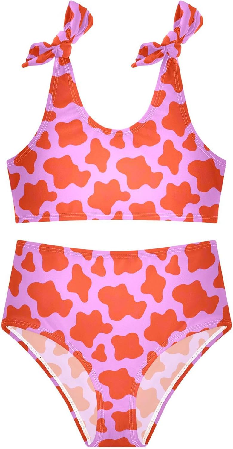 Girls Tankini Swimsuit 2 Piece Pink Unicorn Donuts Summer Beach Bikini Bathing Suit 3T