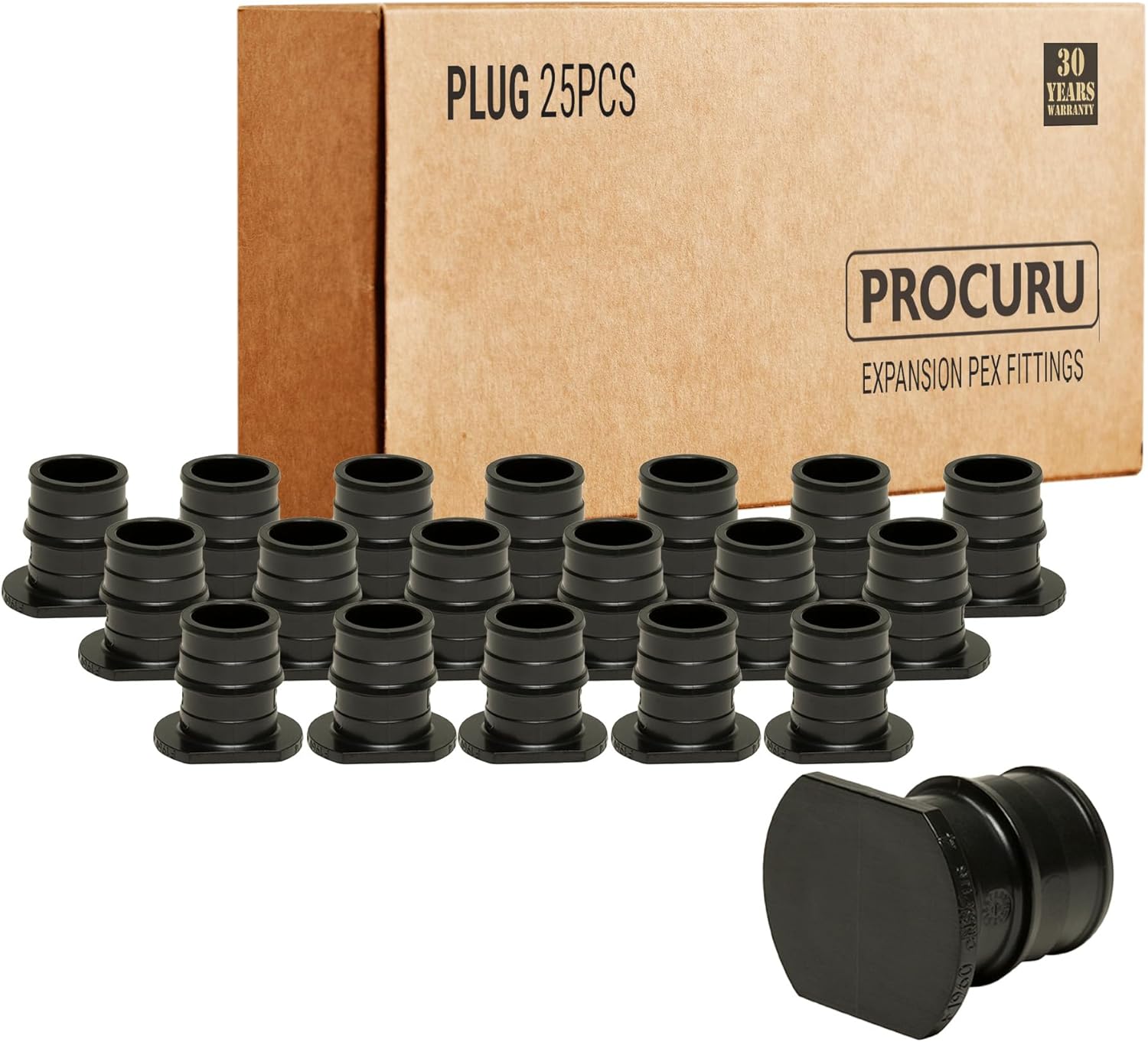 [100-Pack] PROCURU 1/2" PEX-A Plug, Expansion PEX-A F1960 Plumbing Fitting, Certified Safe
