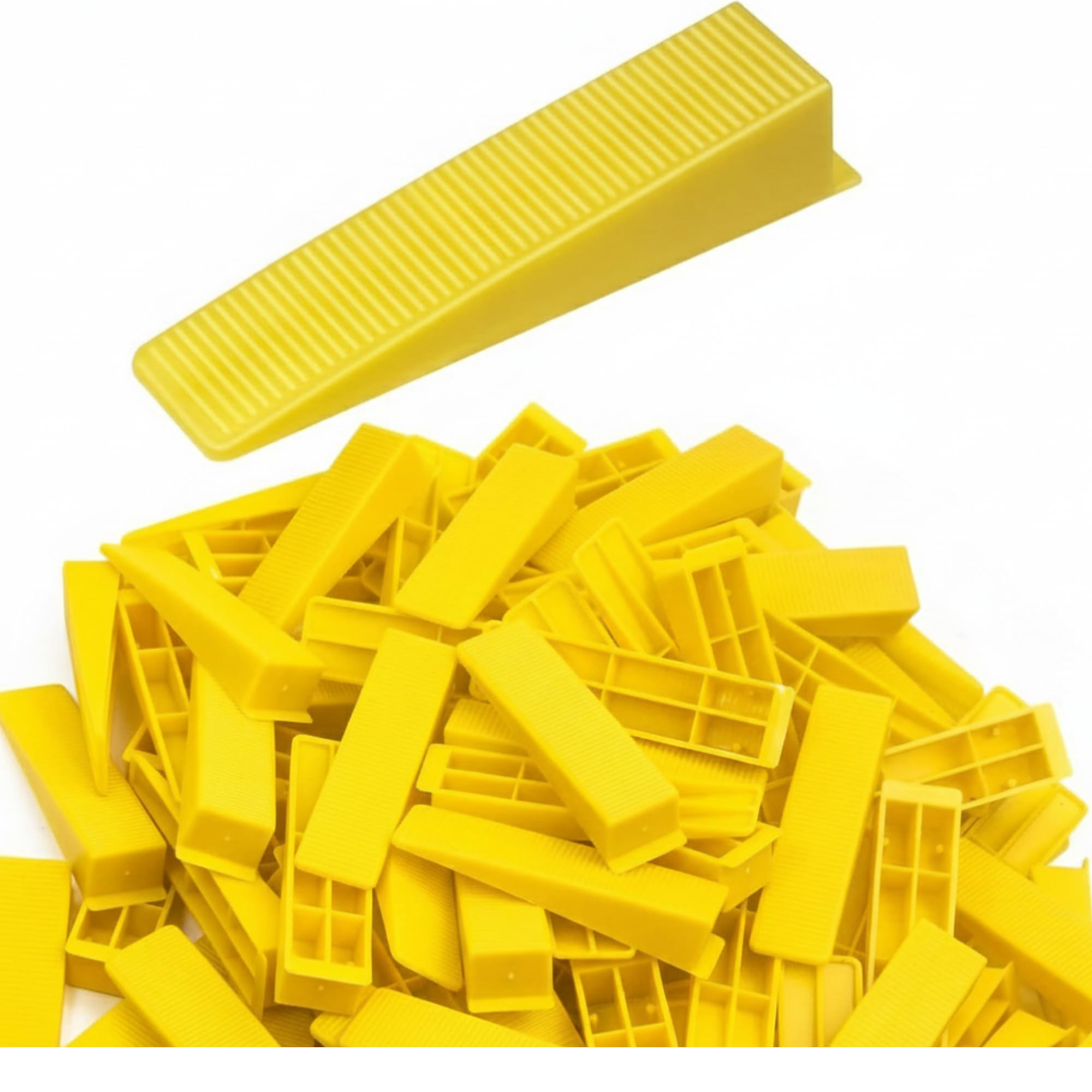 LUXART 200 PCS Reusable Tile Leveling System Wedges|Professional Thickened PVC Tile Levelers for Floor and Wall Installation|High-Strength Tile for Evenly Spaced Joints Lippage-Free Surfaces Yellow-image-16