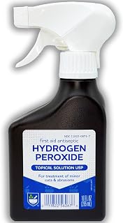 Hydrogen Peroxide Spray 3% Topical Solution, First Aid Topical Spray, Treats Minor Cuts and Scrapes, Multi Purpose Cleaner and Blood Stain Remover, Safe for All Ages, 10 oz Each