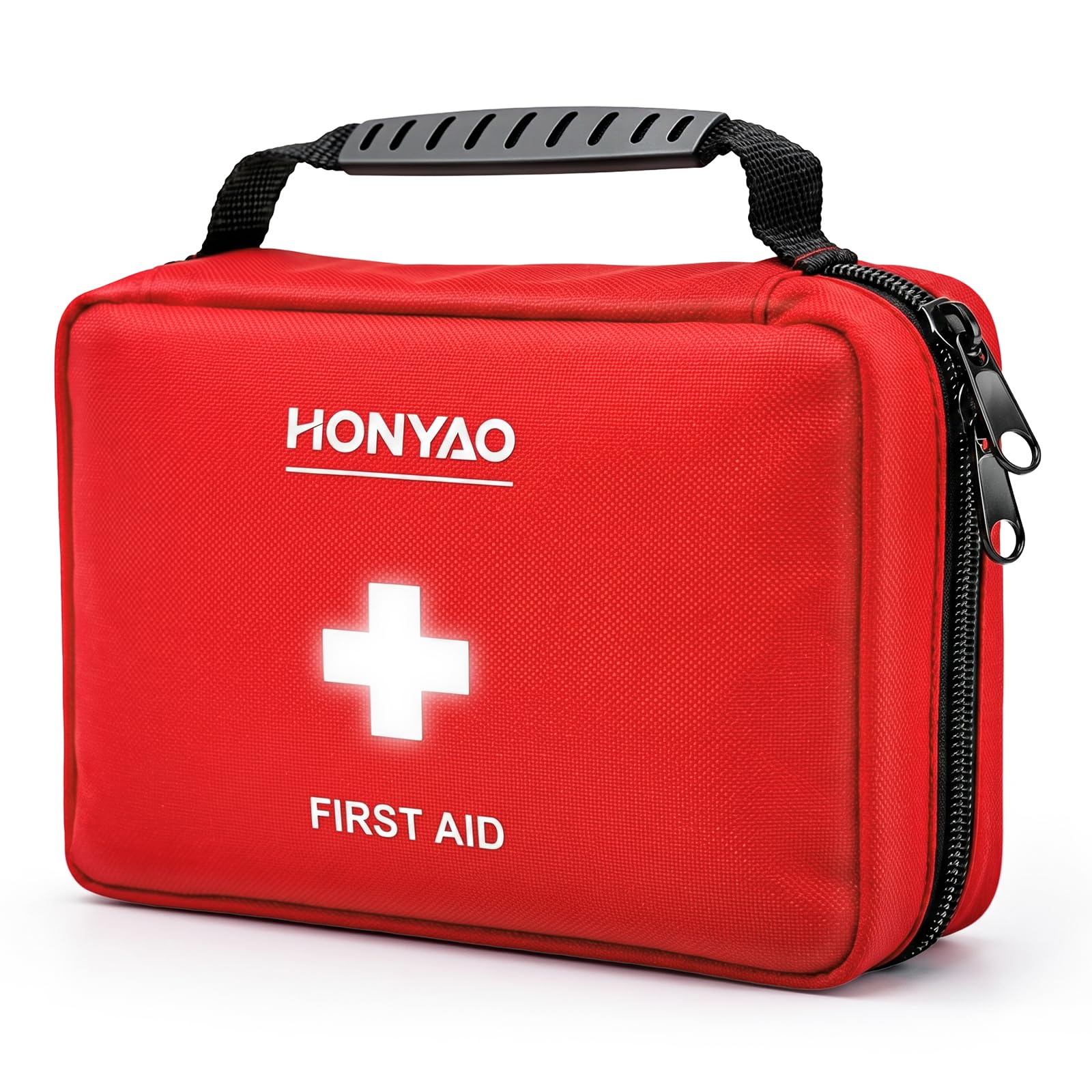 HONYAO Erste Hilfe Set 222 Teile, Komplettes Erste Hilfe Tasche für Zuhause Arbeitsplatz Kinder Outdoor Reise Camping Wandern, Sport First Aid Kit, Rot