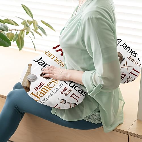Miniatura 4 de Funda de almohada de lactancia para bebé, diseño de pelotas de béisbol con nombre personalizado, en forma de U, para alimentación con biberón, funda