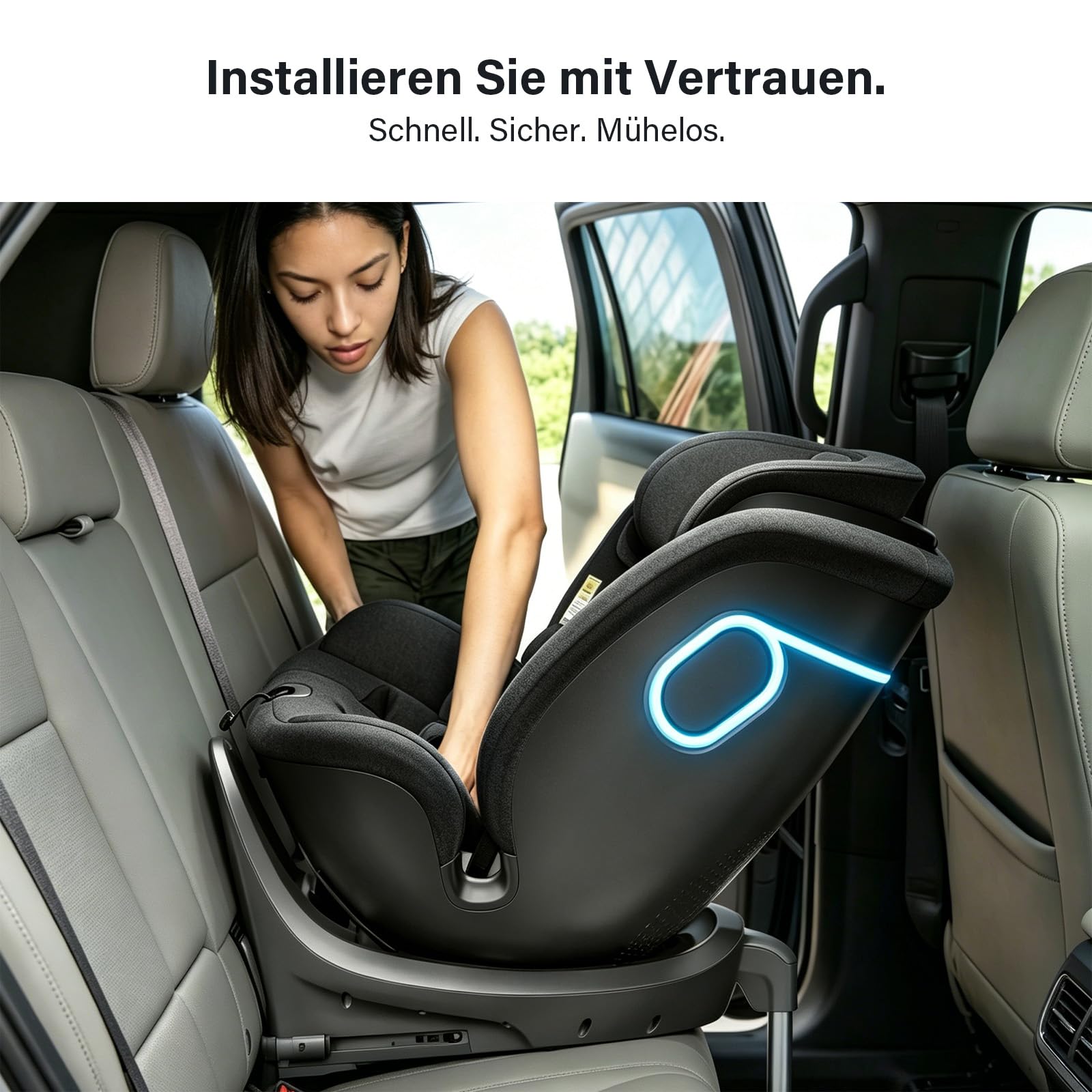 AS5 i-Size kindersitz, 360 Grad Drehbar, Mit ISOFIX, Schwarz | Zweizonen-Kühlsystem; Sprachsteuerung; i‑Size Standards Hinaus; Mit ISOFIX, 360°-Drehung; 0–12 Jahre, 40–150 cm(ca. 0-25 kg)