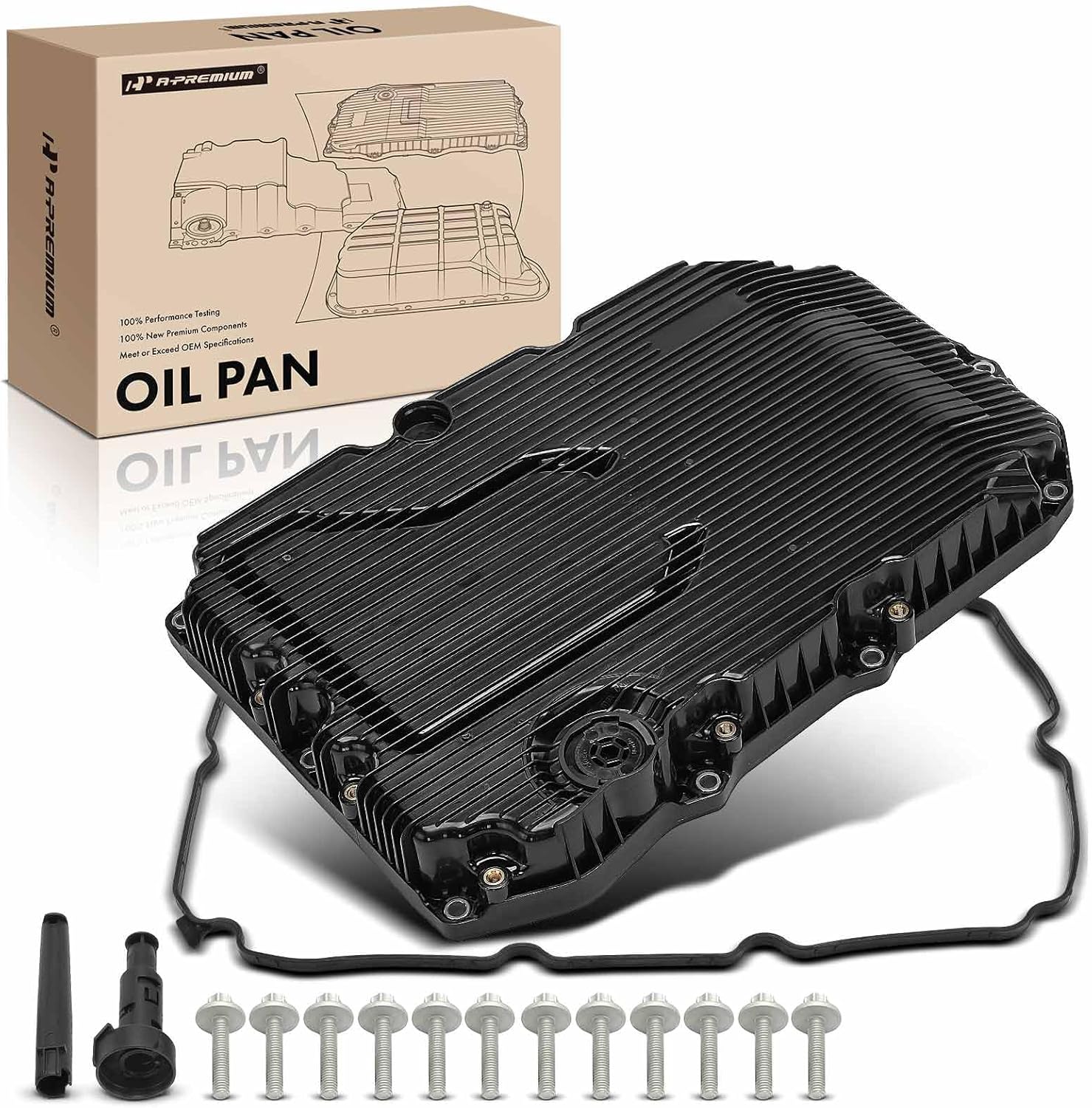 A-Premium Transmission Oil Pan with Drain Plug & Gasket Compatible with Mercedes-Benz C300, C63 AMG, C63 AMG S, E300, E400, E43 AMG, GLE43 AMG, GLC300, GLE43 AMG, S450, S560, S600, S63 AMG, SL450