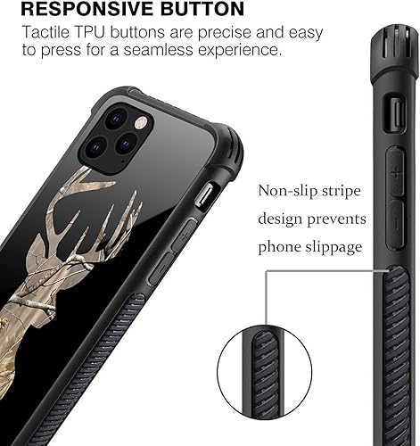 Miniatura 6 de Funda compatible con iPhone 13 Pro Max, diseño de ciervo de camuflaje, diseño de patrón increíble, a prueba de golpes, antiarañazos, carcasa trasera