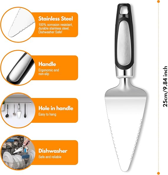 Heavy Duty Pie Server Spatula Stainless Steel Cake Cutter Thick Blade