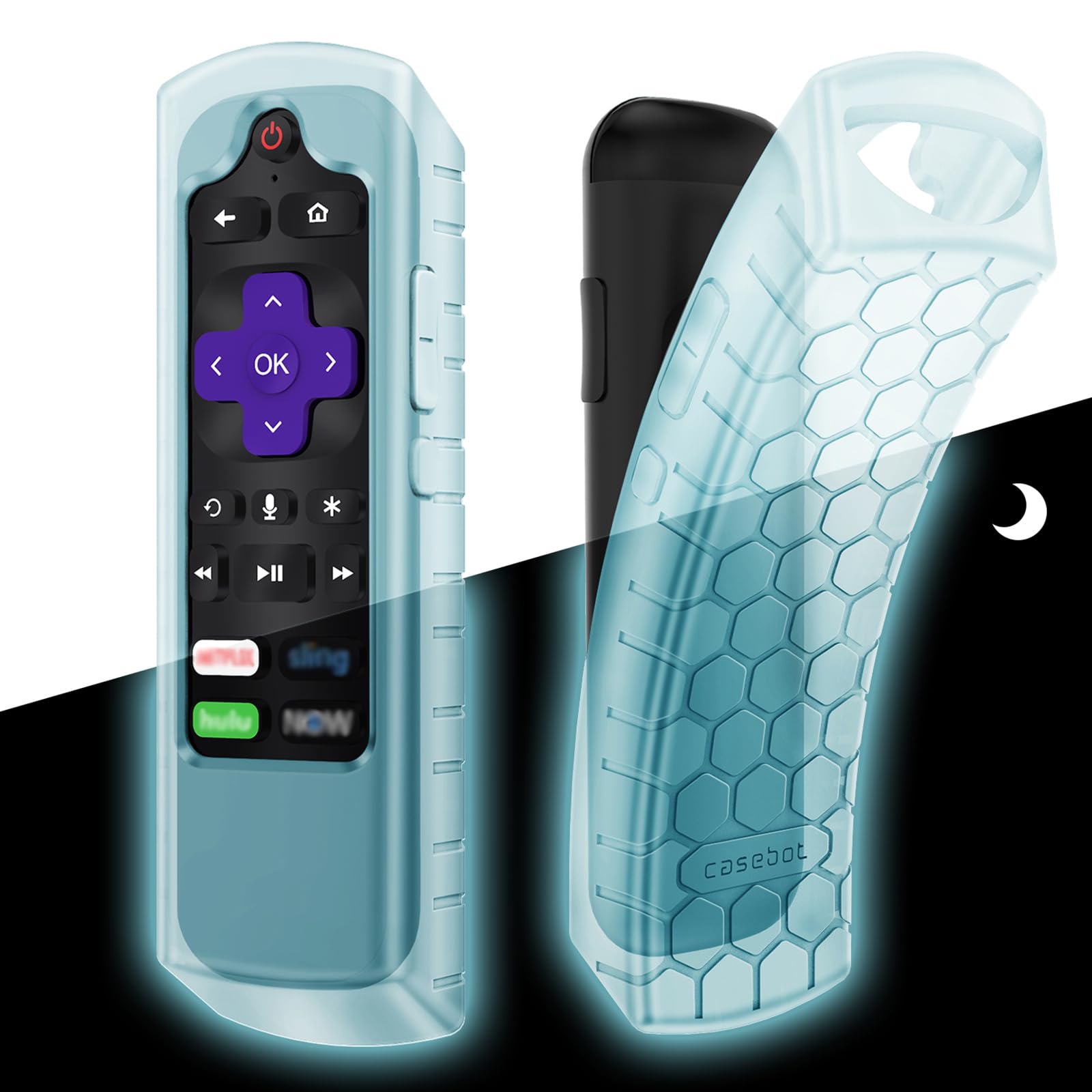 Fintie Schutzhülle Für Roku Fernbedienung – Rutschfeste Silikon-Hülle Im Honigkamm-Design, Leuchtet Im Dunkeln
