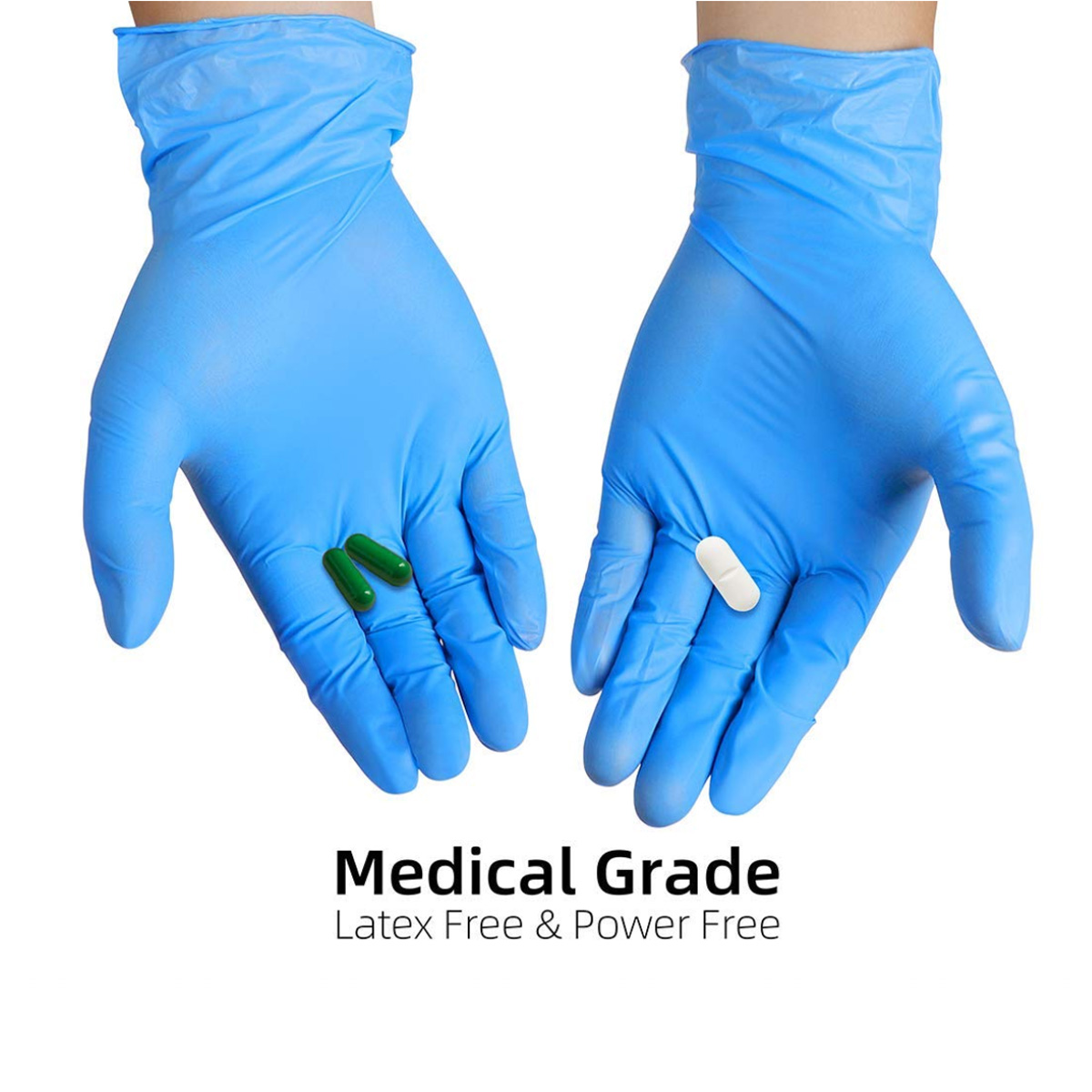 Image of Basic Medical Synmax Vinyl Exam Gloves - Latex-Free & Powder-Free - X-Large, BMPF-3004 Blue Box of 100