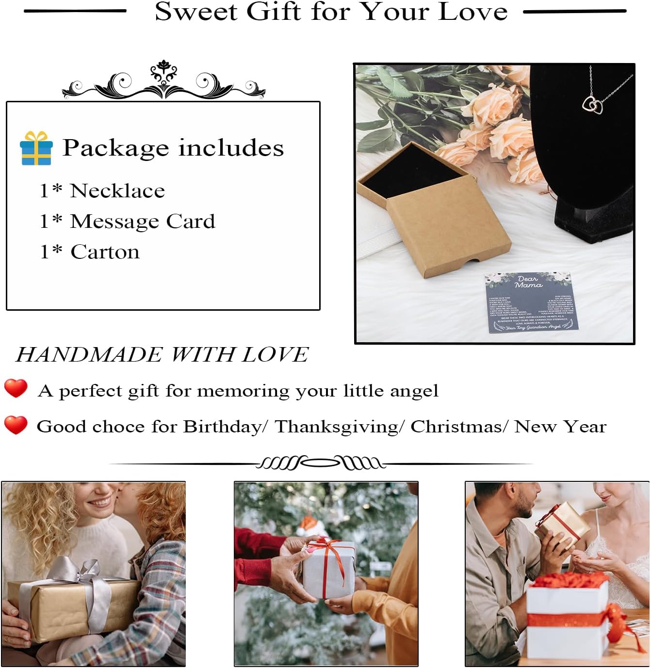 OKEYCH Loss of Ba-by Sympathy Gifts, Miscarriage Necklace, Loss Bereavement Necklace for Mothers, Losing Ch-ild Gift, Sympathy Gift for Women Mother Mom - Image 4