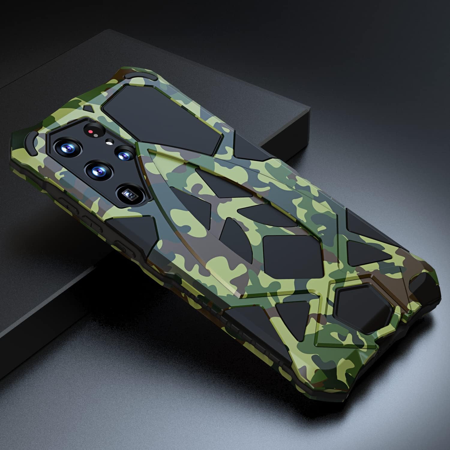 Lunivop for Samsung Galaxy S23 Ultra Case Metal Hard Phone Case Cover Case para Screw with Camera Protection Heavy Duty metalicas Military Grade Camouflage