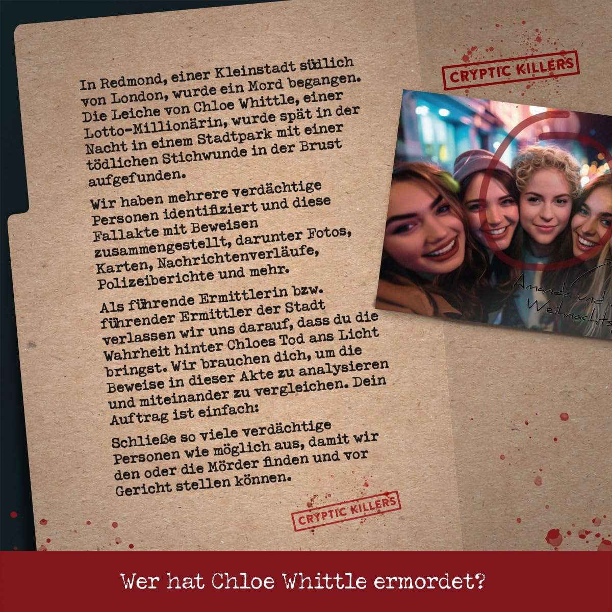 Juego de detectives - Caso frío - Resolver asesinato - Juego de crimen para adultos - Resolver casos criminales - Asesinato de un millonario Cryptic Killers