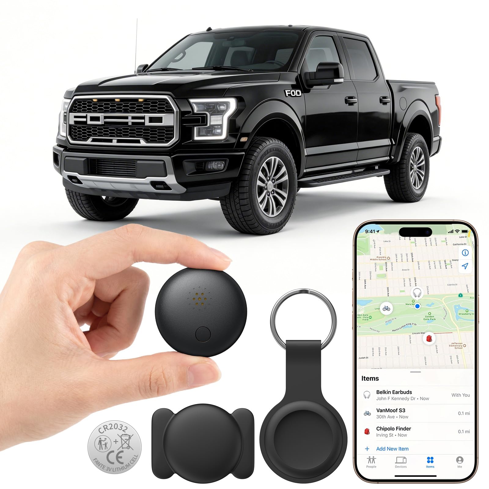 Mini GPS Tracker for Vehicles,Tracking Devices for Cars Hidden,Car Tracker Work with Find My (iOS Only),No Monthly Fee Subscription No SIM Card Required,Vehicle Tracker for Key,Luggage,Bag,Splashproof
