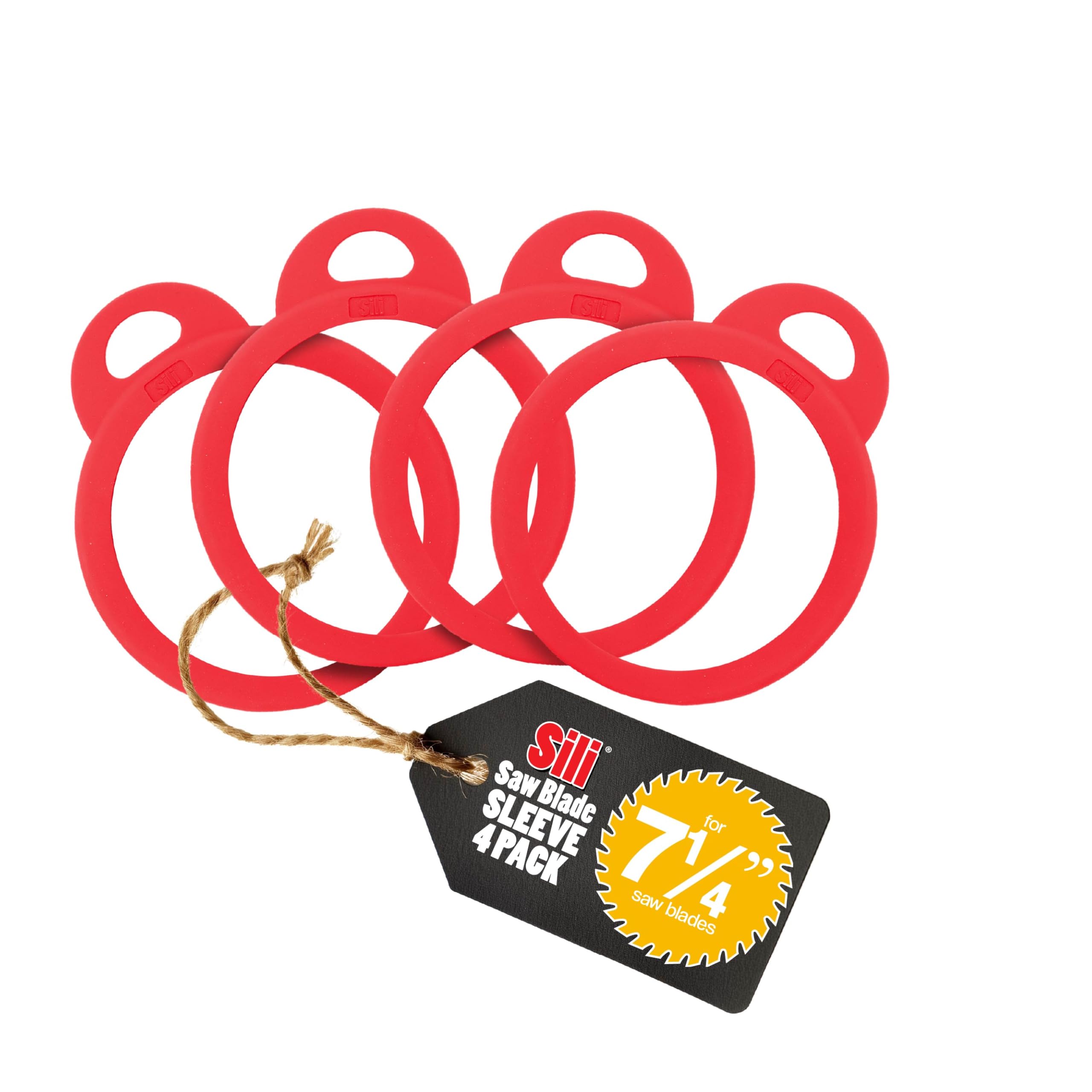 Sili Sleeve Silicone Saw Blade Storage Protector Holder Cover for Circular Miter Tablesaw Blades and Table Saw Accessories (7-1/4" 4 Pack)