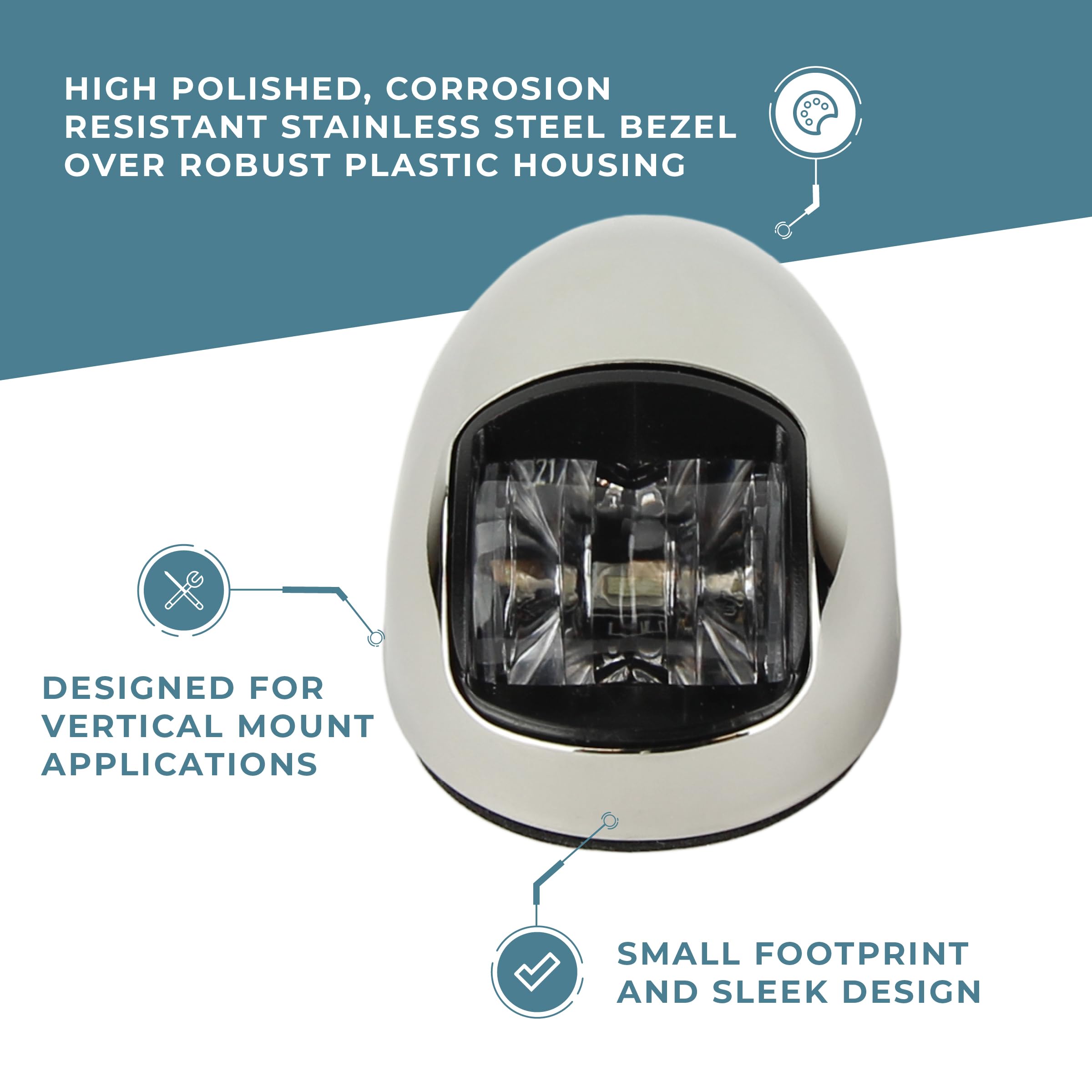 Manufacturers' Select ITC Vertical Mount Marine Boat Navigation Light (Red - Port Side)