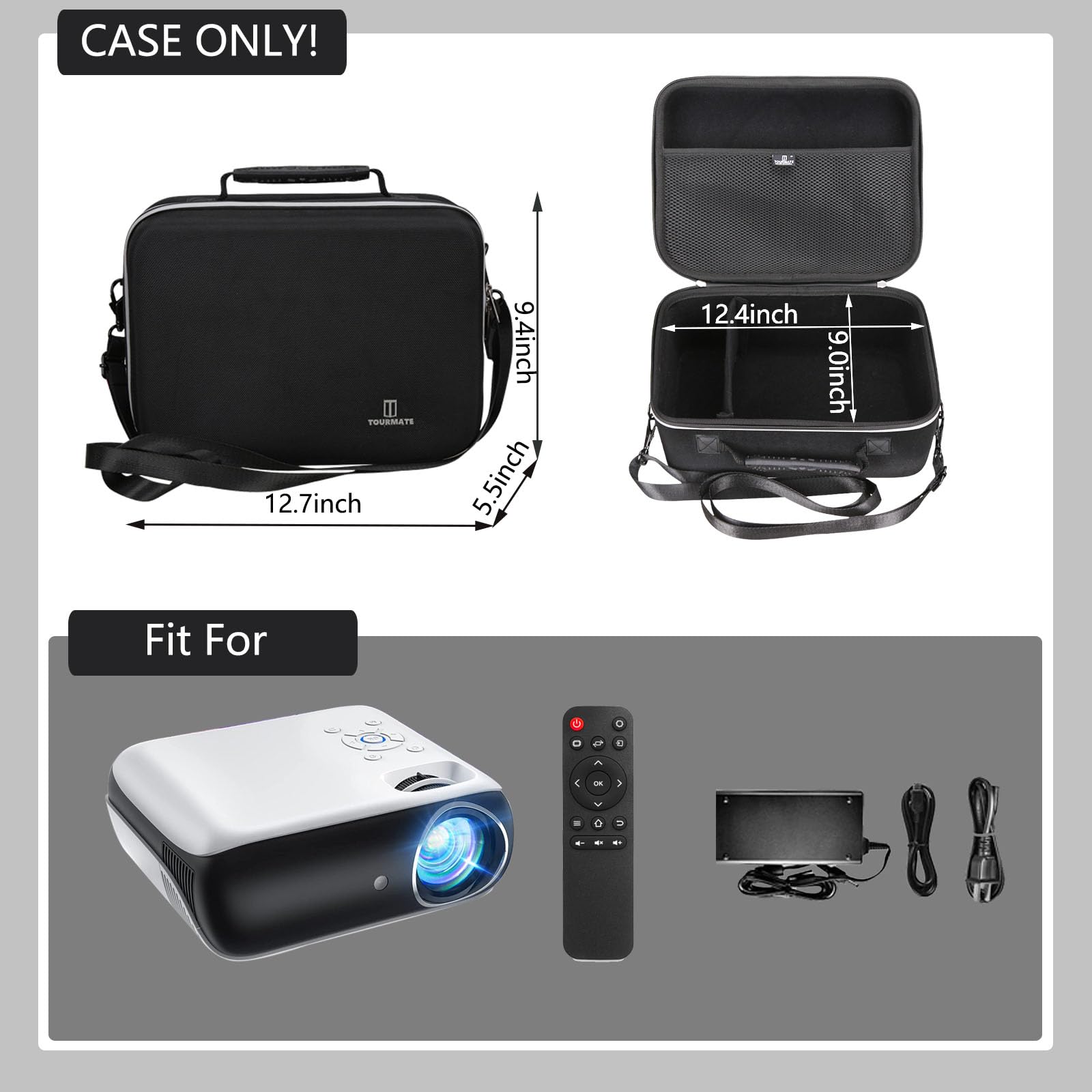 Tourmate Estuche de almacenamiento duro para proyector HAPPRUN, solo funda