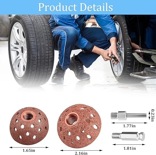 Miniatura 3 de 4PCS Car Tire Repair Patch Tools, 42mm 55mm Vehicle Buffing Wheel with Tire Patch Roller Scraping Cutter, Auto Tyre Grinding Polishing Kit,