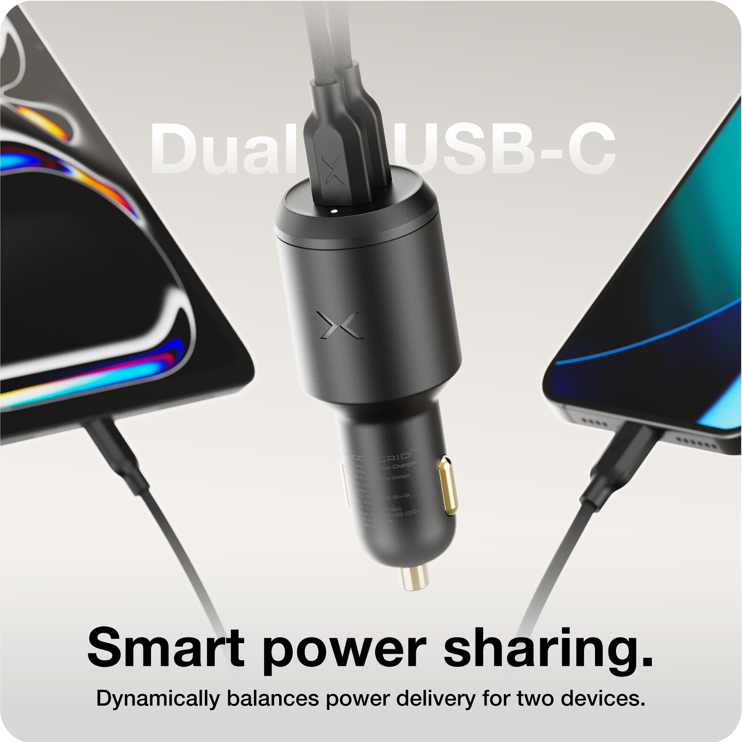 NOCO XGrid XV100 100W 2 Puertos USB-C Carga Rápida Cargador de Coche | Carga rápida para MacBook Pro / Air, iPhone 17 / 16 / 15, iPad Pro, Samsung Galaxy S25, AirPods, Steam Deck y más
