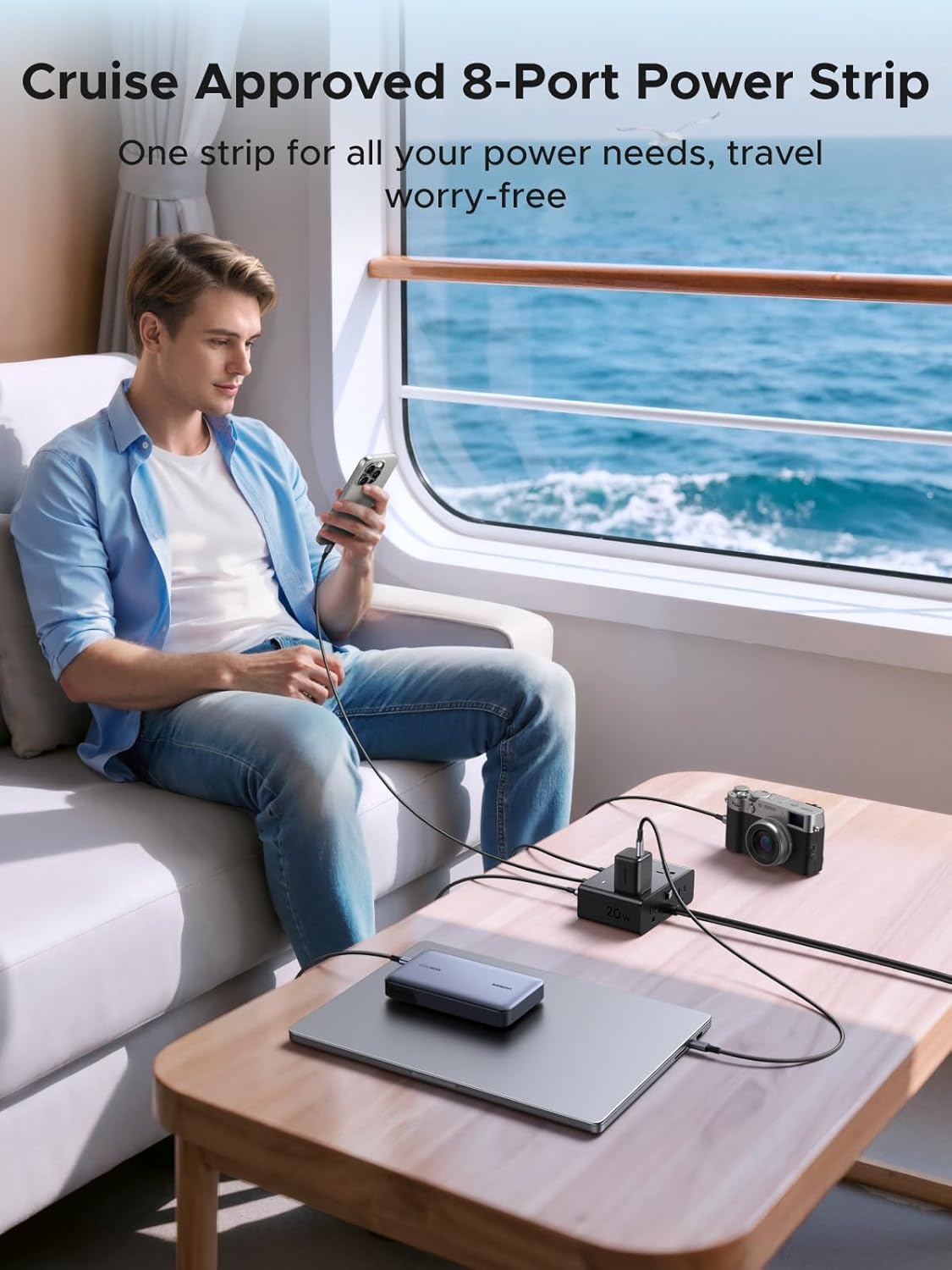 UGREEN 65W GaN Charger + 8-in-1 Power Strip Bundle, USB C Fast Charging Station with 4 AC Outlets & 4 USB Ports, All-in-One Charging Solution for Home, Office & Travel